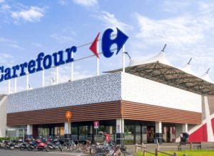 MaSSA, ITALY - JULY 26, 2018 - The main entrance to a Carrefour mall in Italy