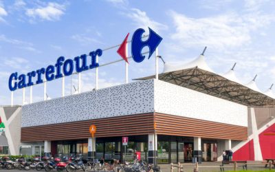 MaSSA, ITALY - JULY 26, 2018 - The main entrance to a Carrefour mall in Italy